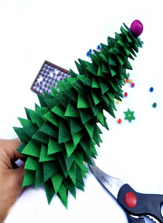 Inf-way Felt Christmas Tree DIY Craft Kit, Handmade Mini Christmas Tree Decoration Set Festive DIY Craft Supplies with Felt Sheets & Ornaments for Holiday Decor(2pack) - Image 5